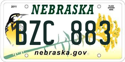 NE license plate BZC883