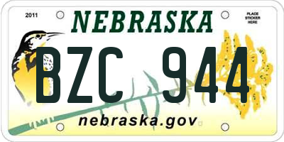 NE license plate BZC944