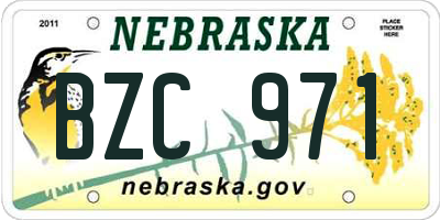 NE license plate BZC971