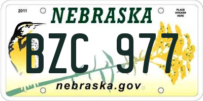NE license plate BZC977