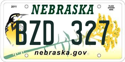 NE license plate BZD327