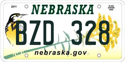 NE license plate BZD328