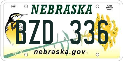NE license plate BZD336