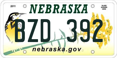 NE license plate BZD392
