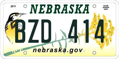 NE license plate BZD414