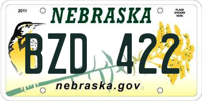 NE license plate BZD422