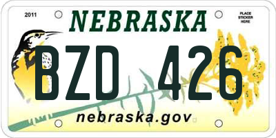 NE license plate BZD426