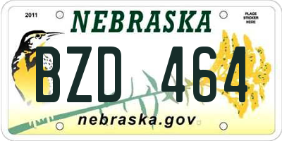 NE license plate BZD464