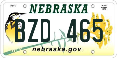 NE license plate BZD465