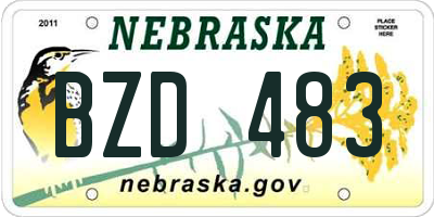 NE license plate BZD483