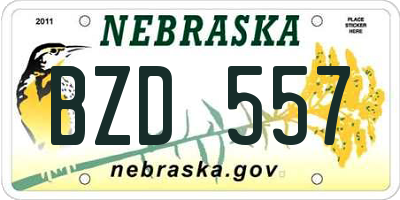 NE license plate BZD557