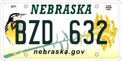 NE license plate BZD632