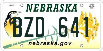 NE license plate BZD641