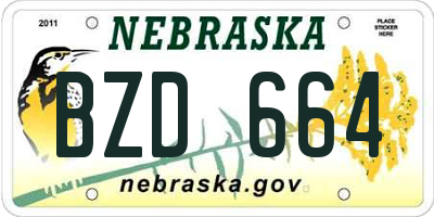 NE license plate BZD664