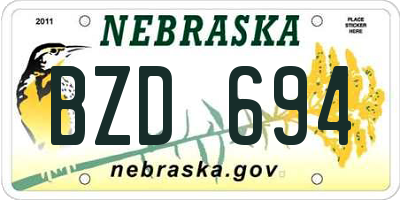 NE license plate BZD694