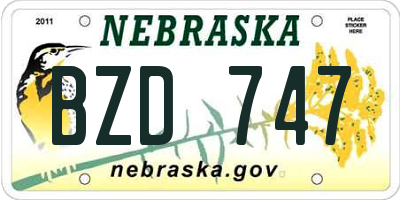 NE license plate BZD747