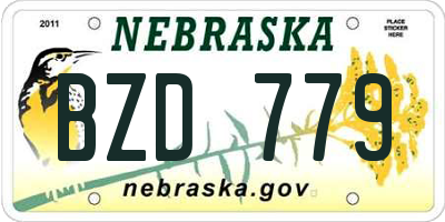 NE license plate BZD779