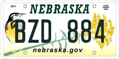 NE license plate BZD884