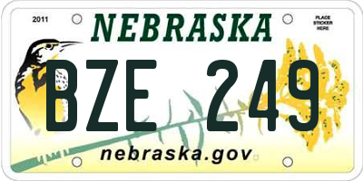 NE license plate BZE249
