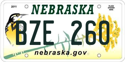 NE license plate BZE260