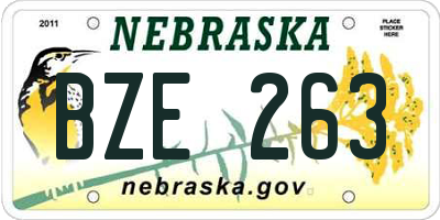 NE license plate BZE263
