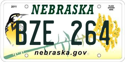 NE license plate BZE264