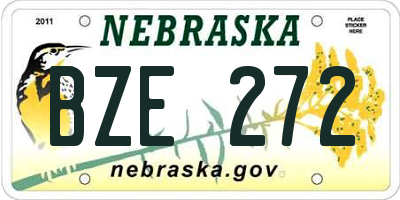 NE license plate BZE272