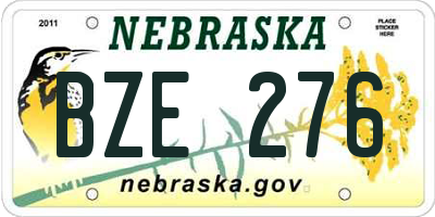NE license plate BZE276