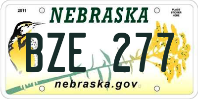 NE license plate BZE277