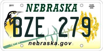 NE license plate BZE279