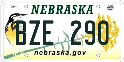 NE license plate BZE290