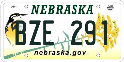 NE license plate BZE291