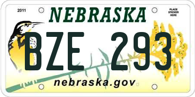 NE license plate BZE293