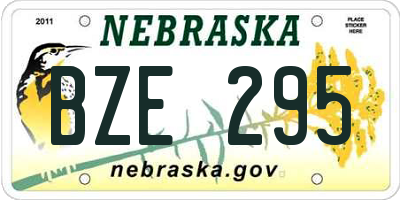 NE license plate BZE295
