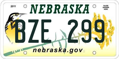 NE license plate BZE299