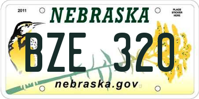 NE license plate BZE320