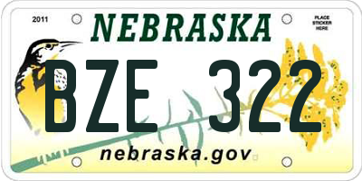 NE license plate BZE322