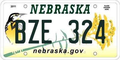 NE license plate BZE324