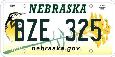 NE license plate BZE325
