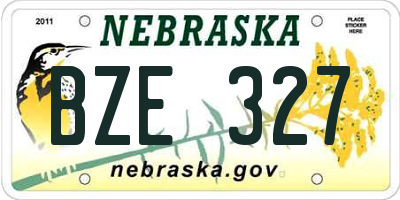 NE license plate BZE327