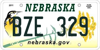 NE license plate BZE329
