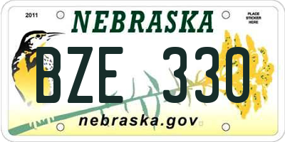 NE license plate BZE330