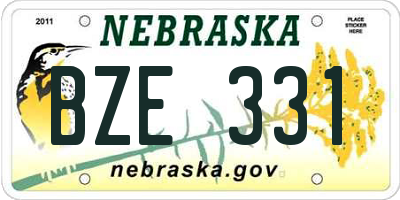 NE license plate BZE331