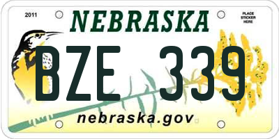 NE license plate BZE339