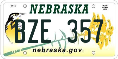 NE license plate BZE357