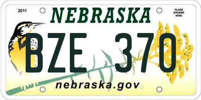NE license plate BZE370