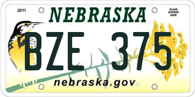 NE license plate BZE375