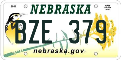 NE license plate BZE379