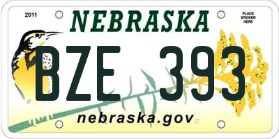 NE license plate BZE393