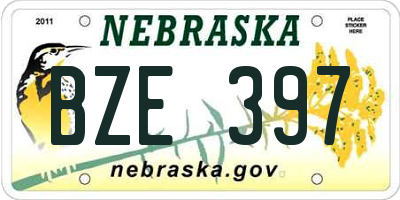 NE license plate BZE397